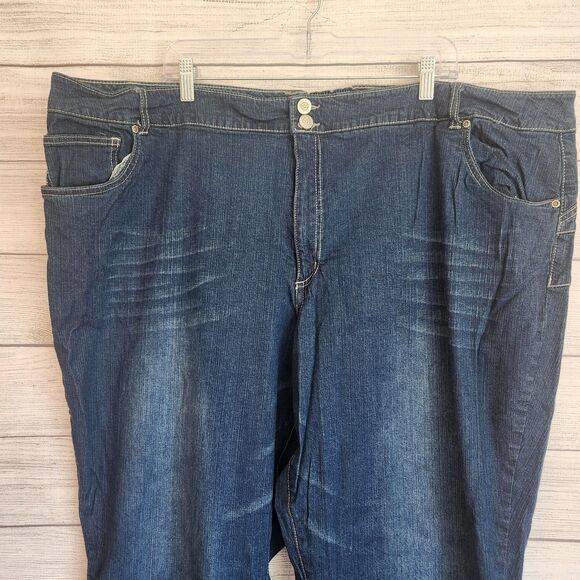 Ellos womans plus 30W dark wash denim jeans - Picture 2 of 12